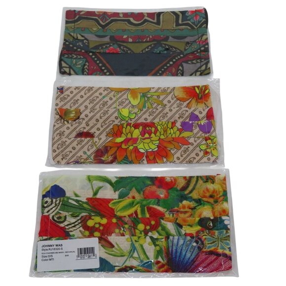 Johnny Was Adult One Size OSFM Silk Charmeuse Multicolor Floral Face Masks NEW - Picture 1 of 8